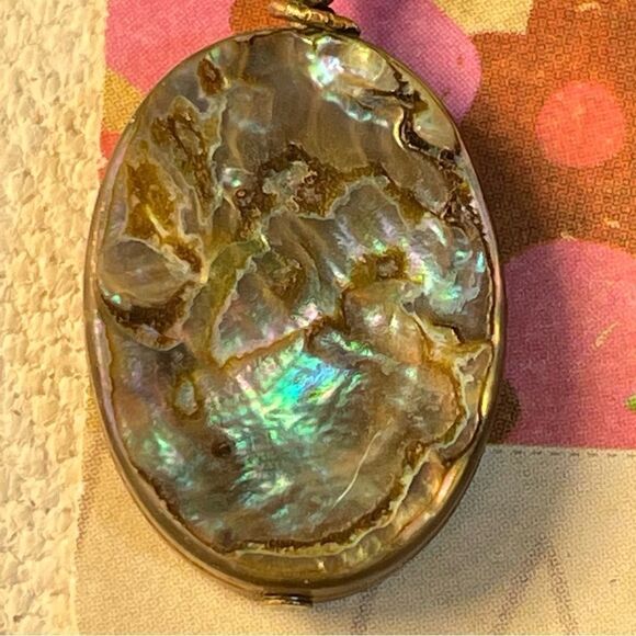 Mother of Pearl oval ellipse sterling silver drop earrings - Picture 4 of 8